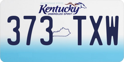 KY license plate 373TXW