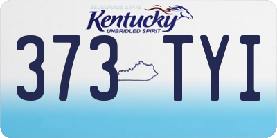 KY license plate 373TYI