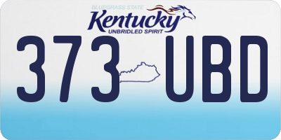 KY license plate 373UBD