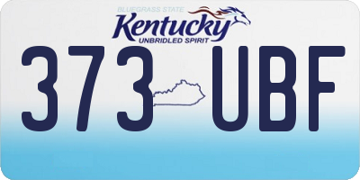 KY license plate 373UBF