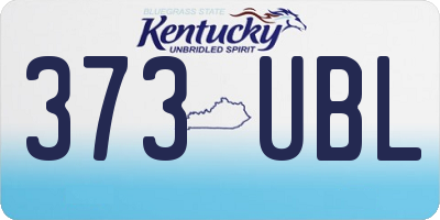 KY license plate 373UBL