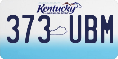 KY license plate 373UBM