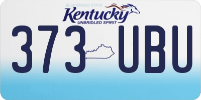 KY license plate 373UBU