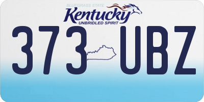 KY license plate 373UBZ