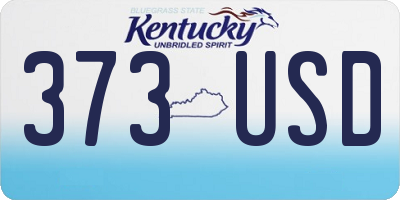 KY license plate 373USD