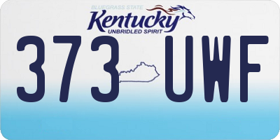 KY license plate 373UWF