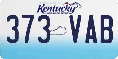 KY license plate 373VAB