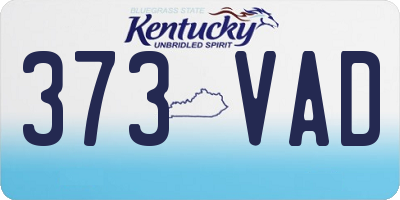 KY license plate 373VAD
