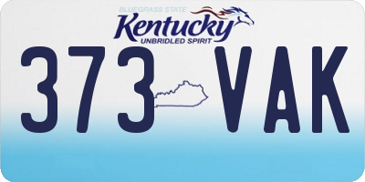KY license plate 373VAK
