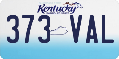 KY license plate 373VAL