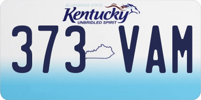 KY license plate 373VAM