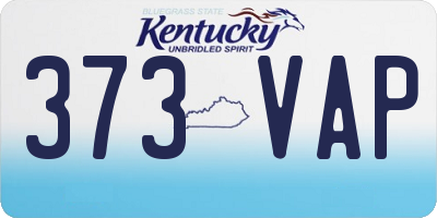 KY license plate 373VAP