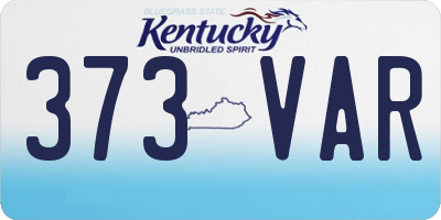 KY license plate 373VAR