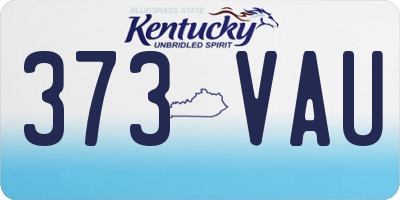 KY license plate 373VAU