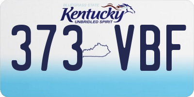 KY license plate 373VBF