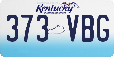 KY license plate 373VBG