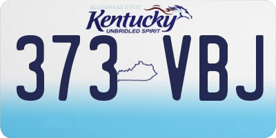 KY license plate 373VBJ