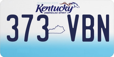 KY license plate 373VBN