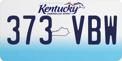 KY license plate 373VBW