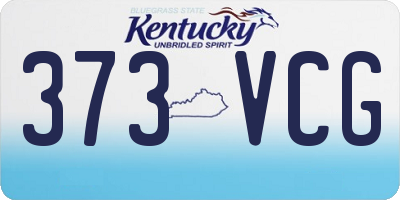 KY license plate 373VCG