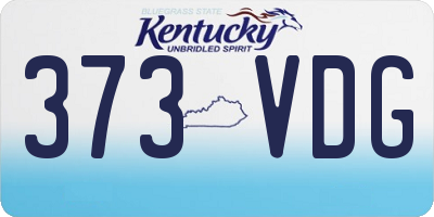 KY license plate 373VDG