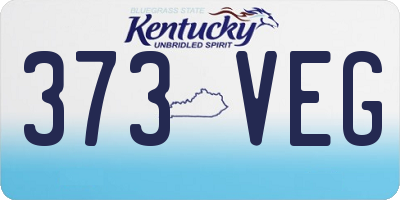 KY license plate 373VEG