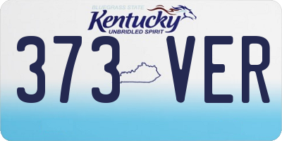 KY license plate 373VER