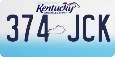 KY license plate 374JCK