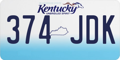 KY license plate 374JDK