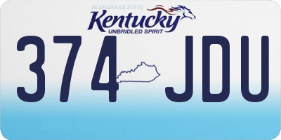 KY license plate 374JDU