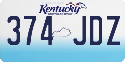KY license plate 374JDZ