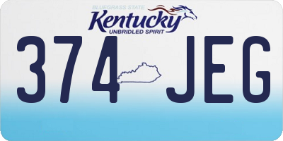 KY license plate 374JEG