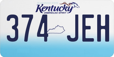 KY license plate 374JEH
