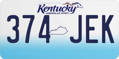KY license plate 374JEK