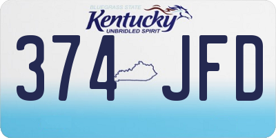 KY license plate 374JFD
