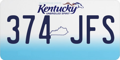 KY license plate 374JFS