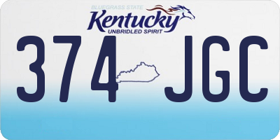 KY license plate 374JGC