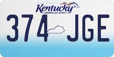 KY license plate 374JGE