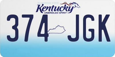 KY license plate 374JGK