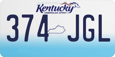 KY license plate 374JGL