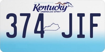 KY license plate 374JIF
