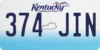 KY license plate 374JIN