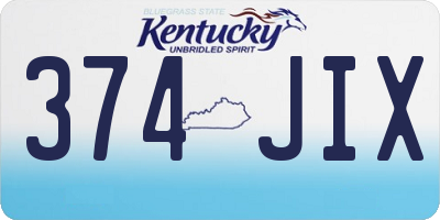 KY license plate 374JIX