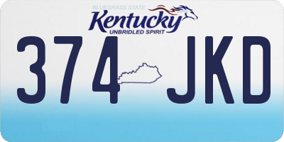 KY license plate 374JKD