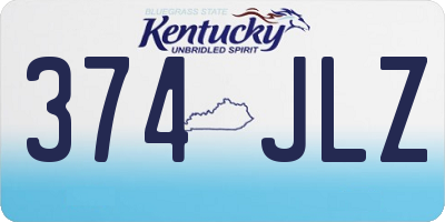 KY license plate 374JLZ