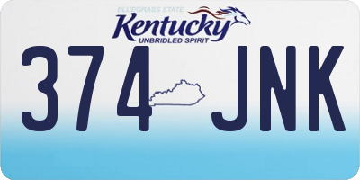 KY license plate 374JNK
