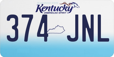KY license plate 374JNL