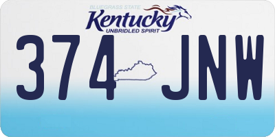 KY license plate 374JNW