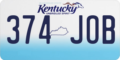 KY license plate 374JOB