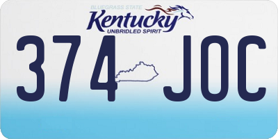 KY license plate 374JOC
